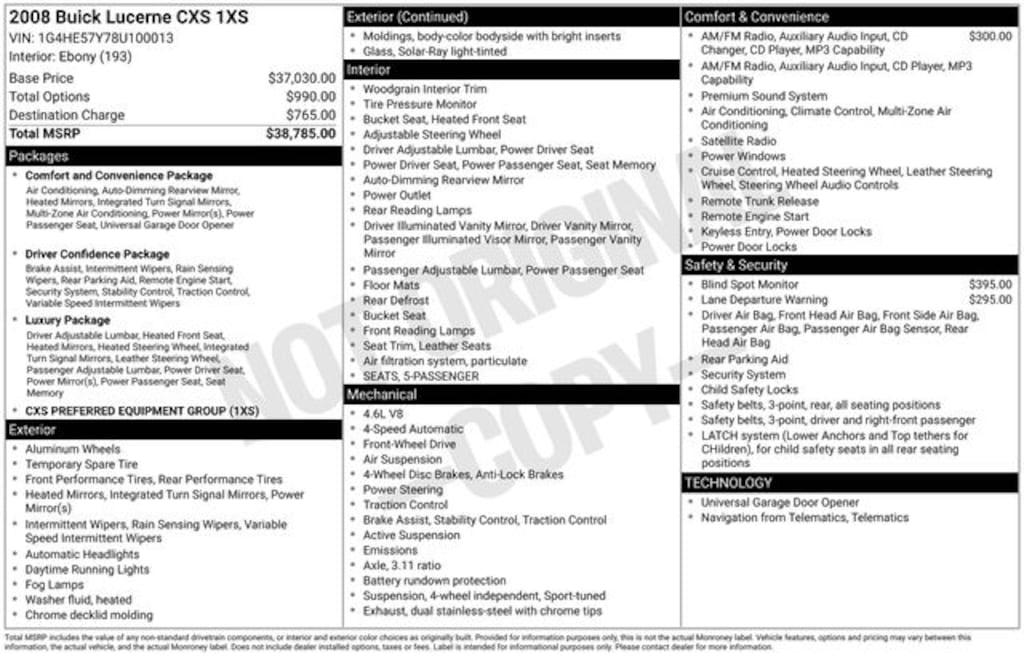Used 2008 Buick Lucerne CXS Sedan