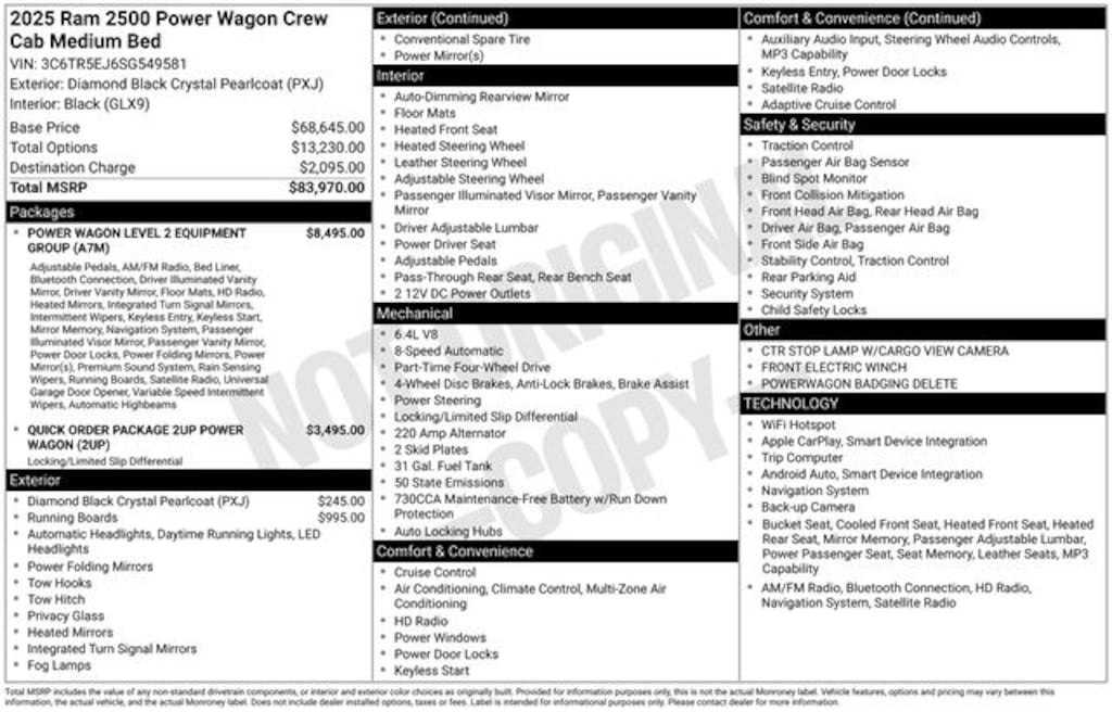New 2025 Ram 2500 Rebel/Power Wagon Pickup