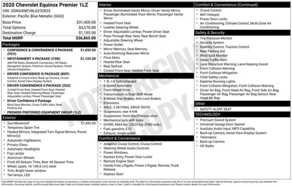 Used 2020 Chevrolet Equinox Premier w/1LZ SUV