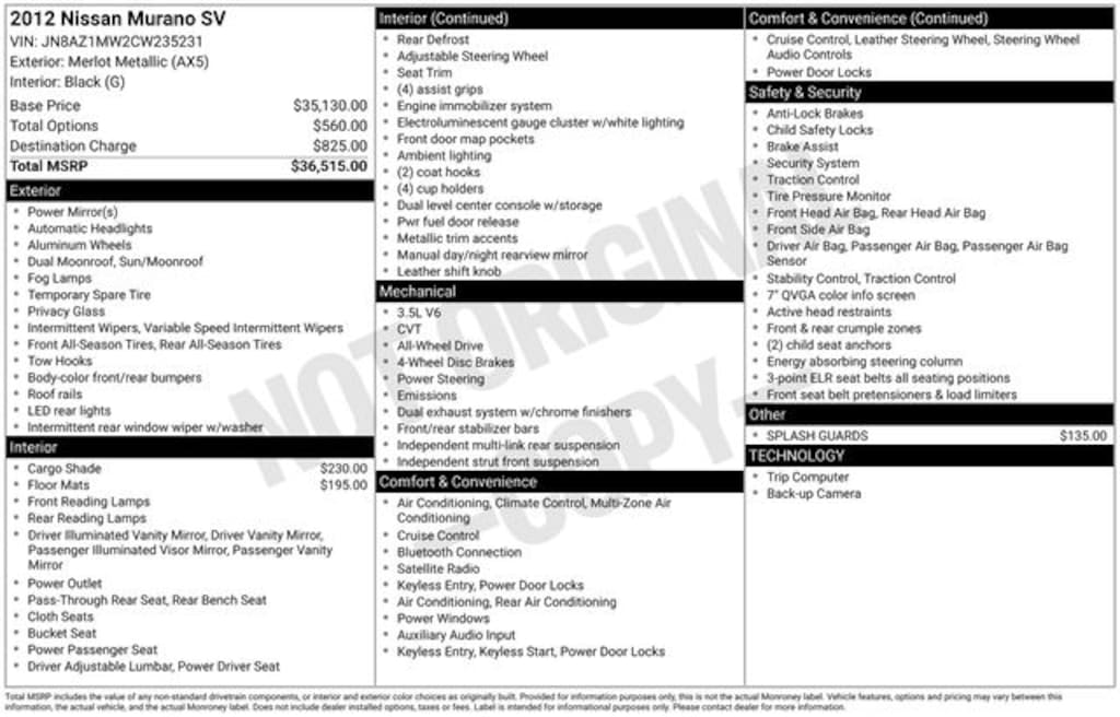 Used 2012 Nissan Murano SV AWD SUV
