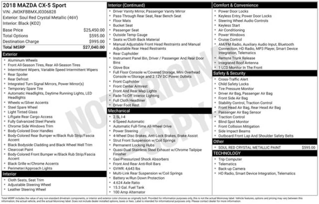 Used 2018 Mazda Mazda CX-5 Sport SUV