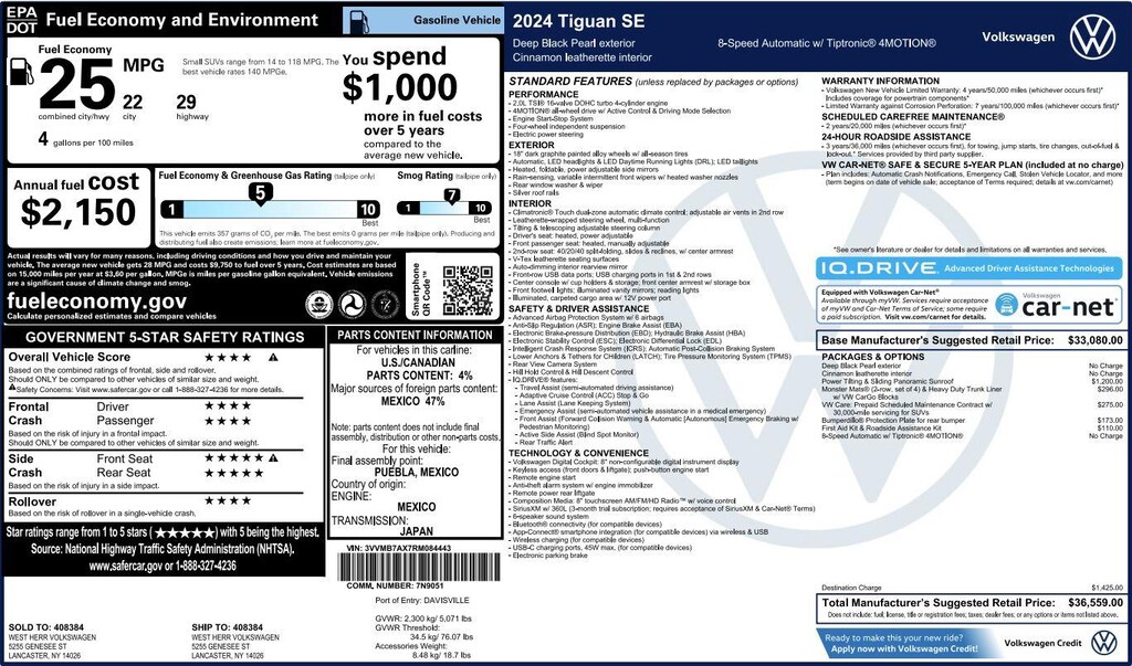 Certified 2024 Volkswagen Tiguan SE SUV