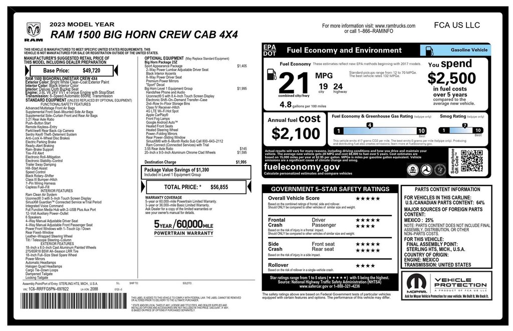 Certified 2023 Ram 1500 Big Horn Truck