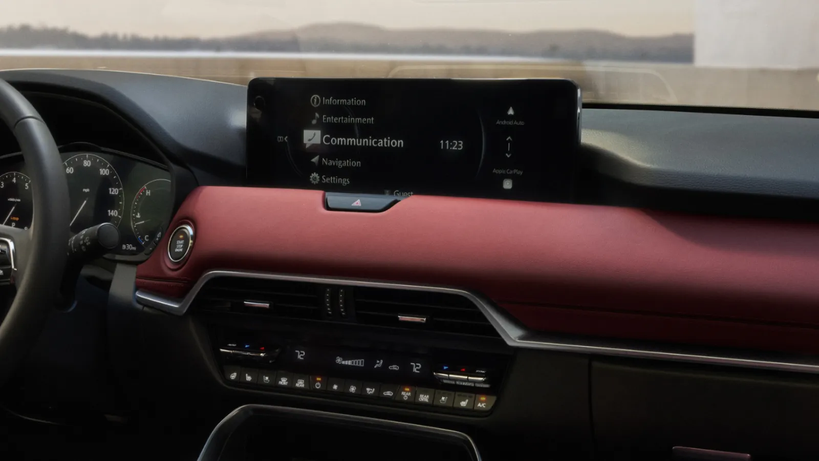 2026 Mazda CX-70 interior with large touchscreen.