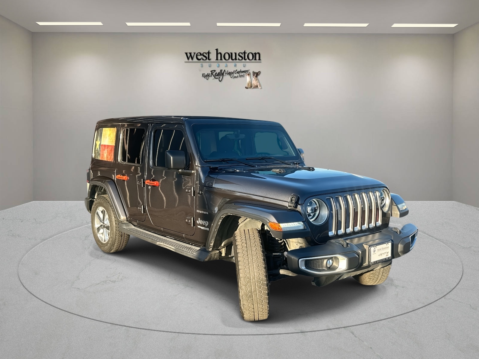 Used 2019 Jeep Wrangler Unlimited Sahara with VIN 1C4HJXEG4KW573921 for sale in Houston, TX