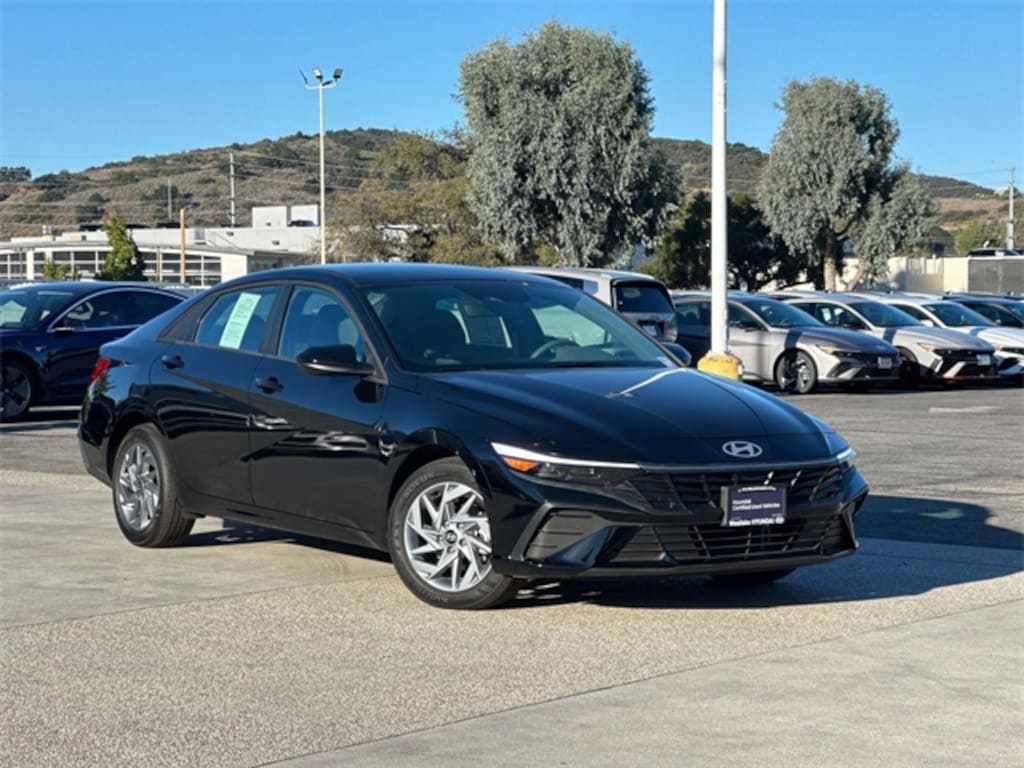 Certified 2025 Hyundai Elantra Hybrid Blue Sedan
