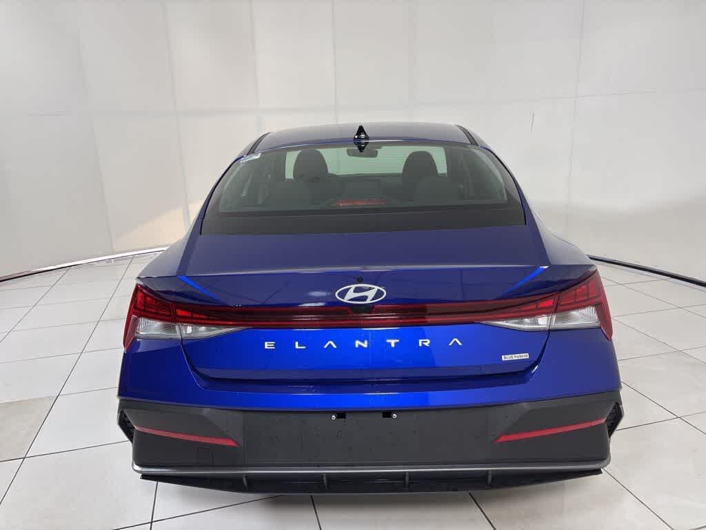 New 2025 Hyundai Elantra Hybrid Blue Sedan