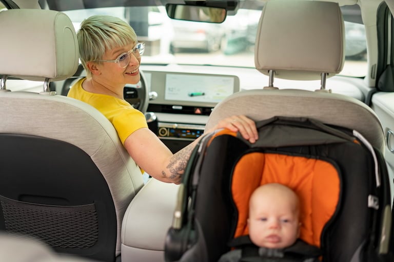 Young Mom pictured in an IONIQ 5
