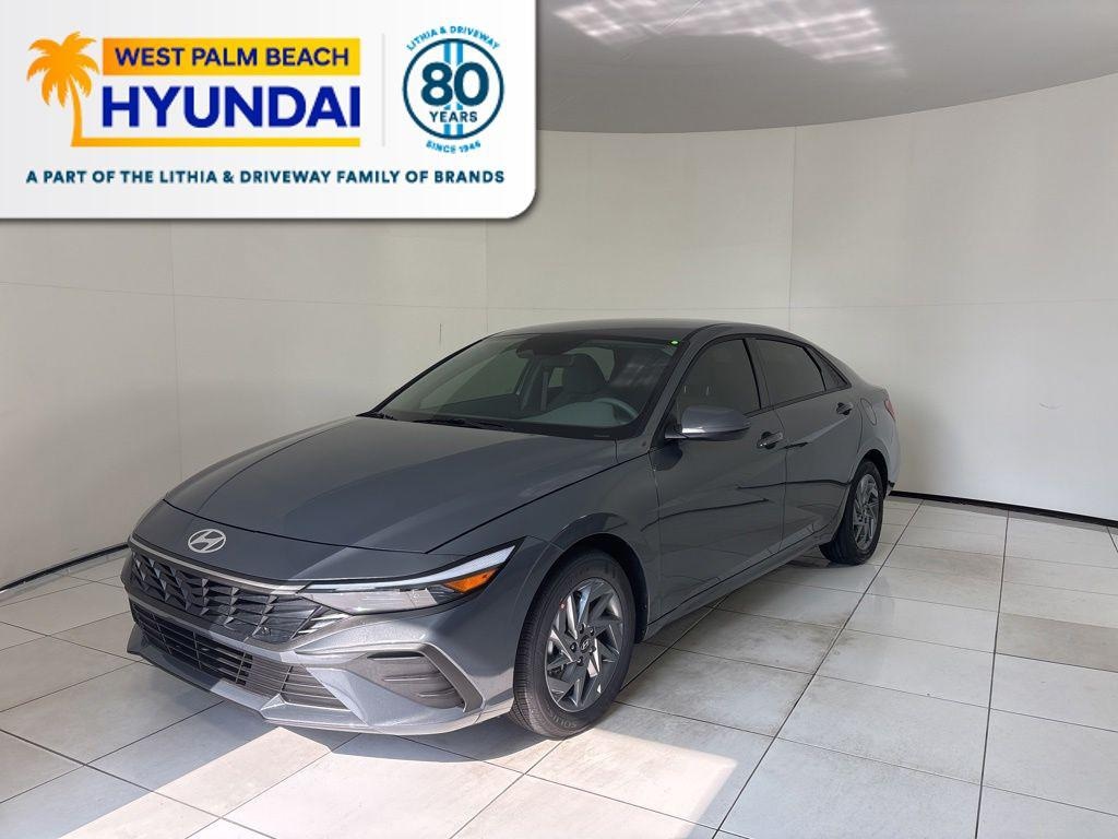 New 2026 Hyundai Elantra Hybrid Blue Sedan