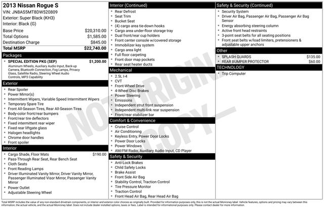 2013 Nissan Rogue S FWD's photo
