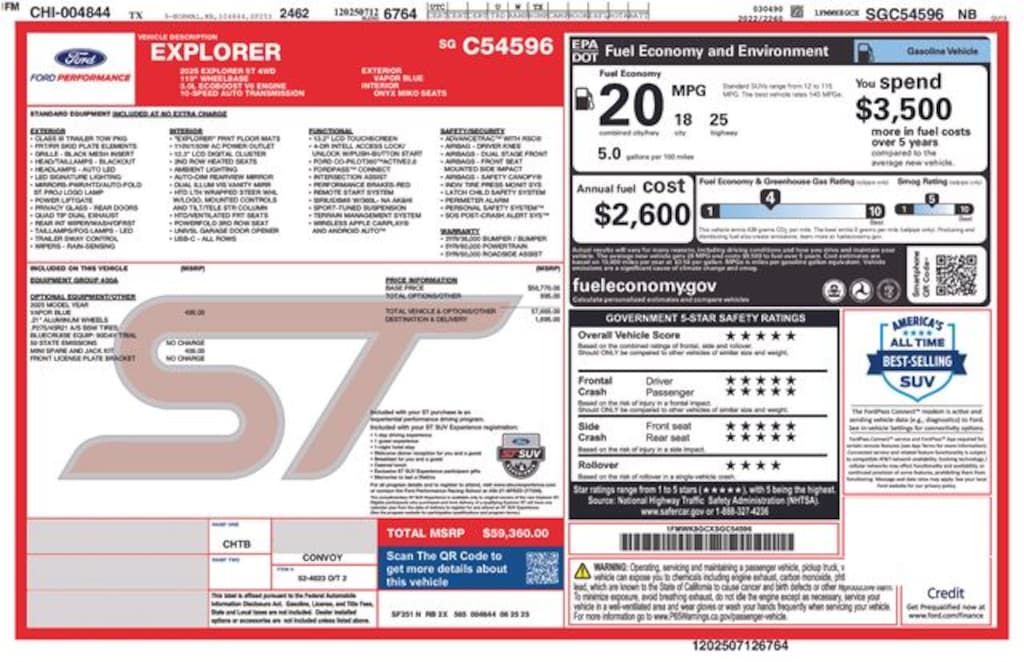Used 2025 Ford Explorer ST SUV