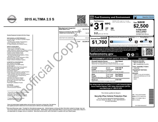 2015 Nissan Altima 2.5 S's photo