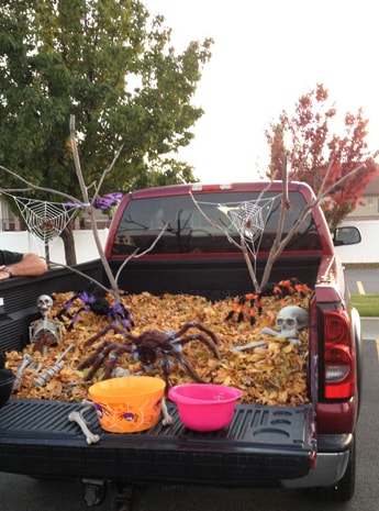 skeleton in the back seat
