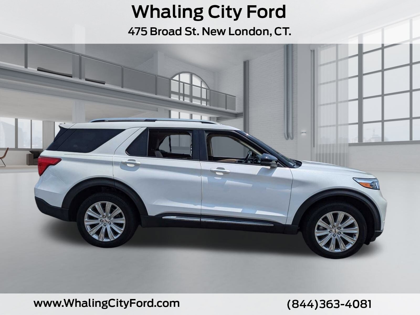 Used 2021 Ford Explorer Limited with VIN 1FMSK8FH1MGA66760 for sale in New London, CT