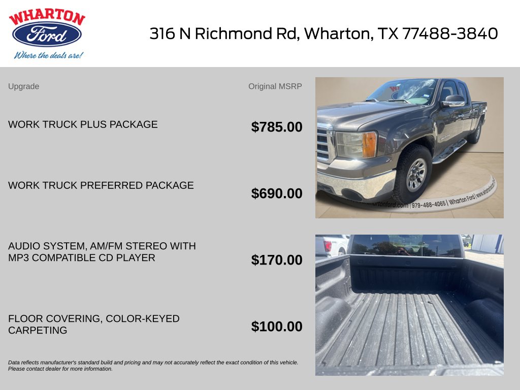 Used 2012 GMC Sierra 1500 Work Truck with VIN 1GTR1TEX7CZ198037 for sale in Wharton, TX