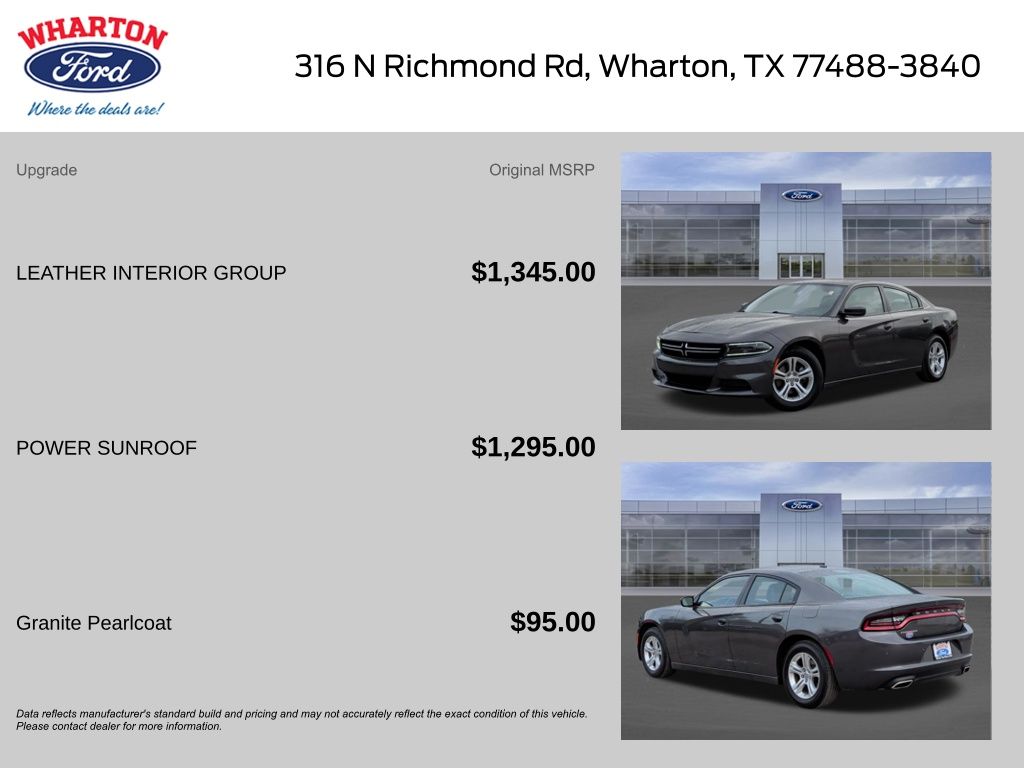 Used 2022 Dodge Charger SXT with VIN 2C3CDXBG3NH157341 for sale in Wharton, TX