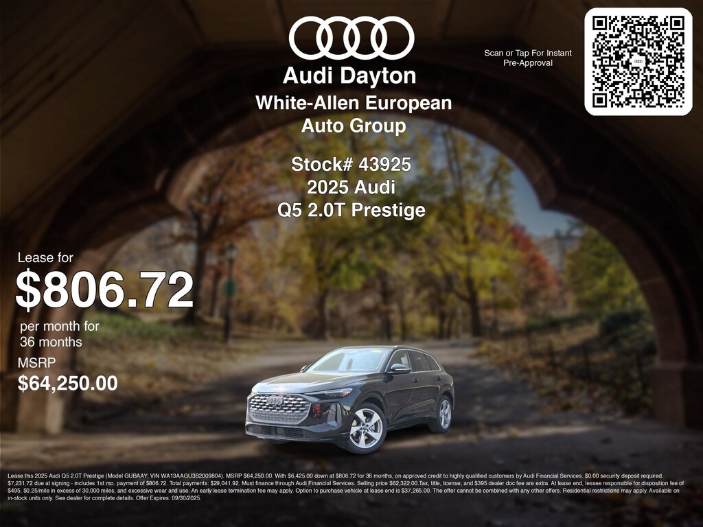 New 2025 Audi All-new Q5 2.0T Prestige Prestige 2.0 TFSI quattro