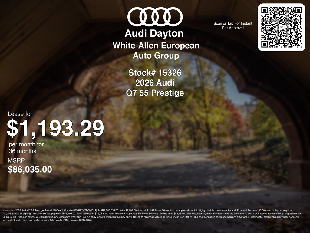 New 2026 Audi Q7 55 Prestige Prestige 55 quattro