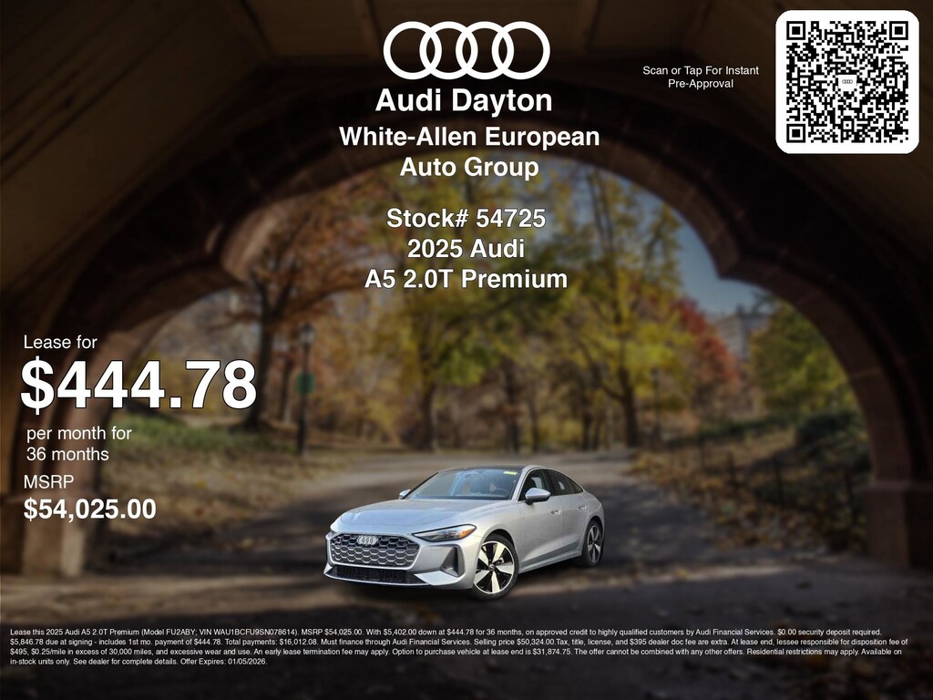 New 2025 Audi A5 2.0T Premium Sportback