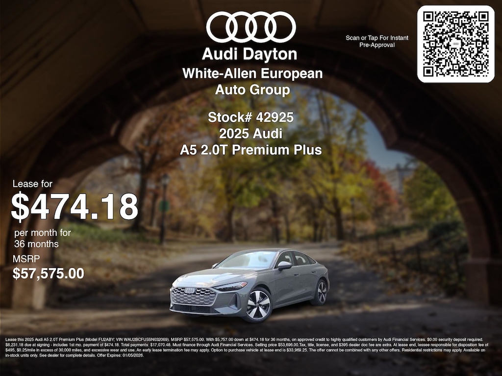 New 2025 Audi A5 2.0T Premium Sportback