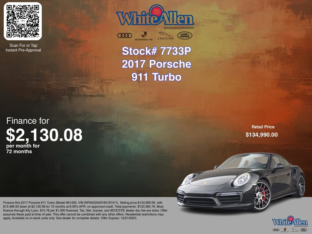 Used 2017 Porsche 911 Turbo Coupe