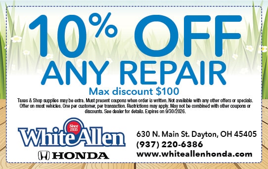 10% off any repair | Allen White Honda