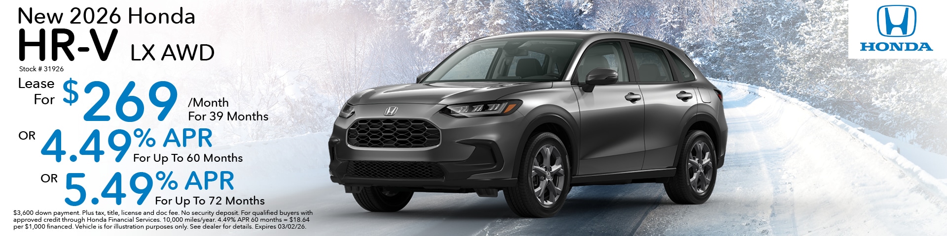 2026 Honda HR-V| White Allen Honda