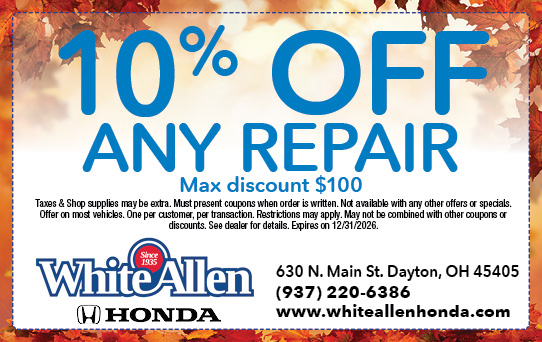 10% off any repair | Allen White Honda