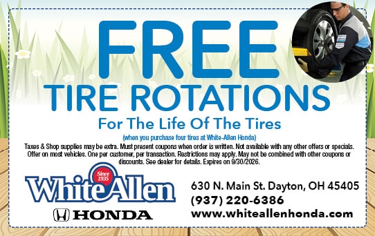 Free Tire Rotation | White Allen Honda