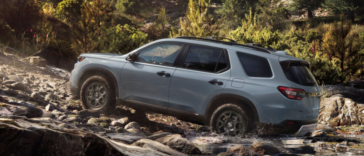 2025 Honda Pilot Exterior Off Roading Out Of Mountain Stream