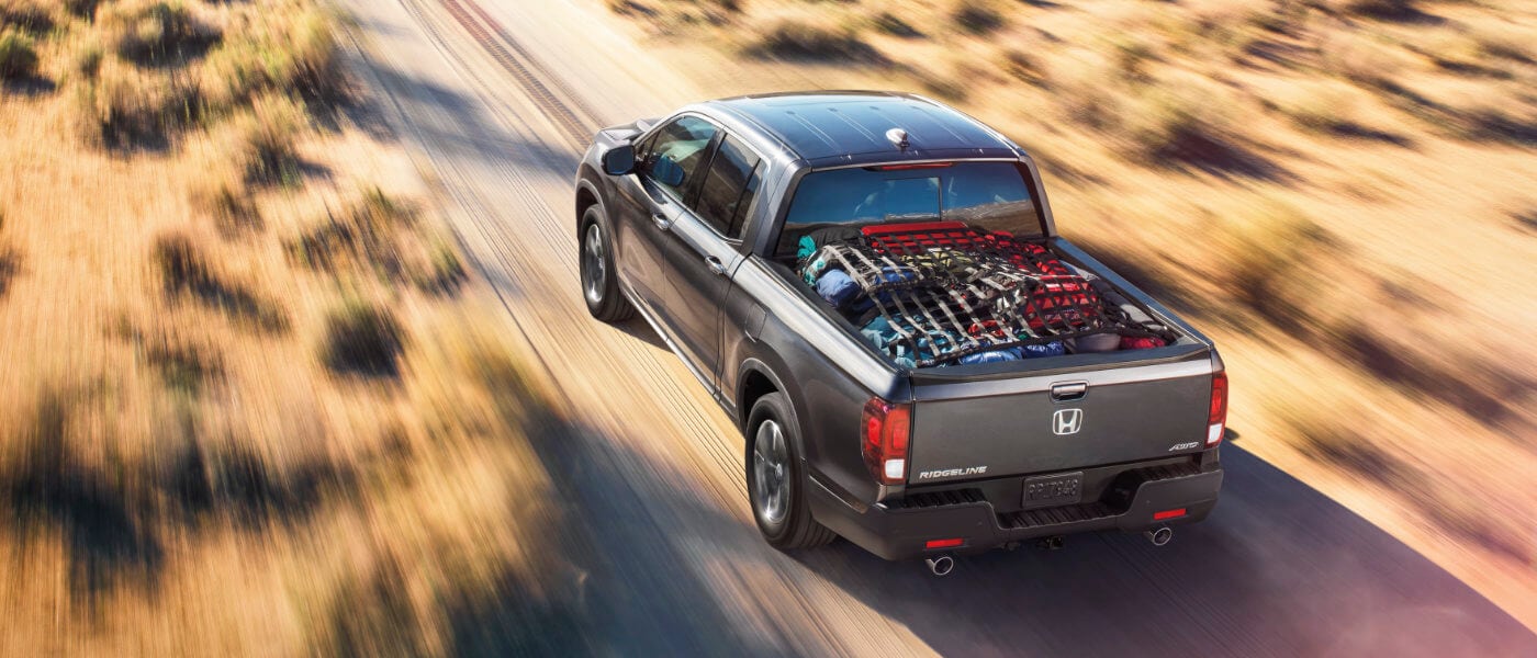 2025 Honda Ridgeline Exterior Rear View On Desert Road
