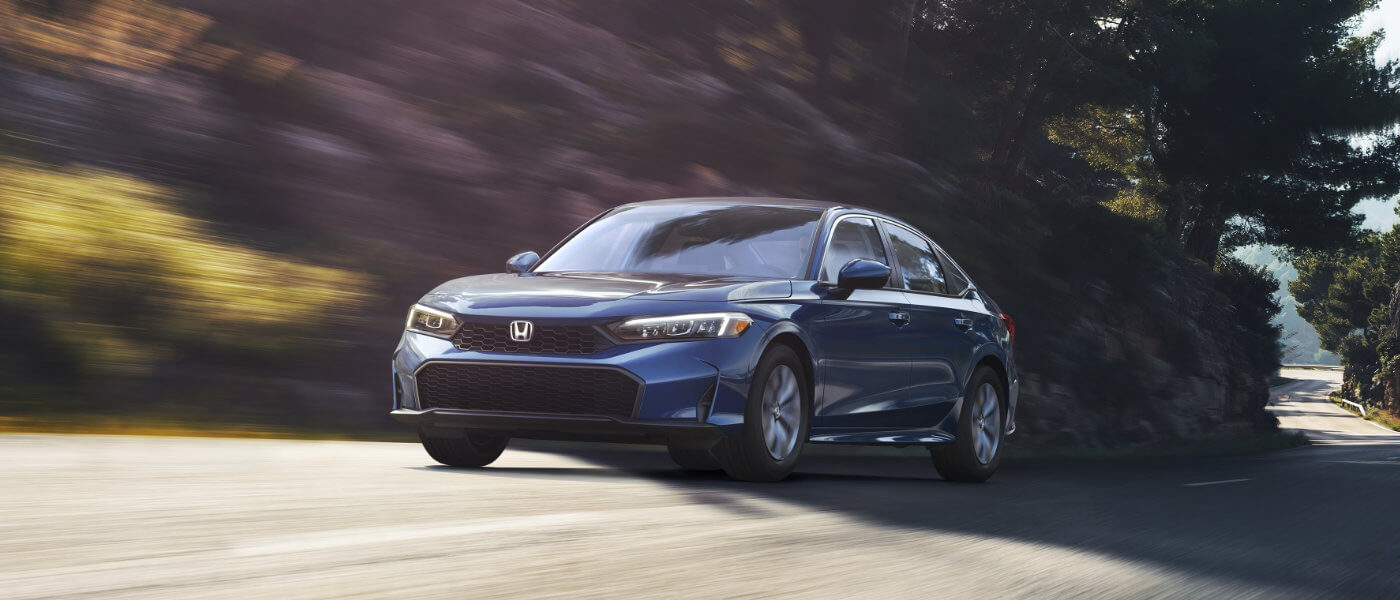 2026 Honda Civic Exterior On Wooded Turn