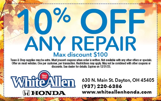10% off any repair | Allen White Honda