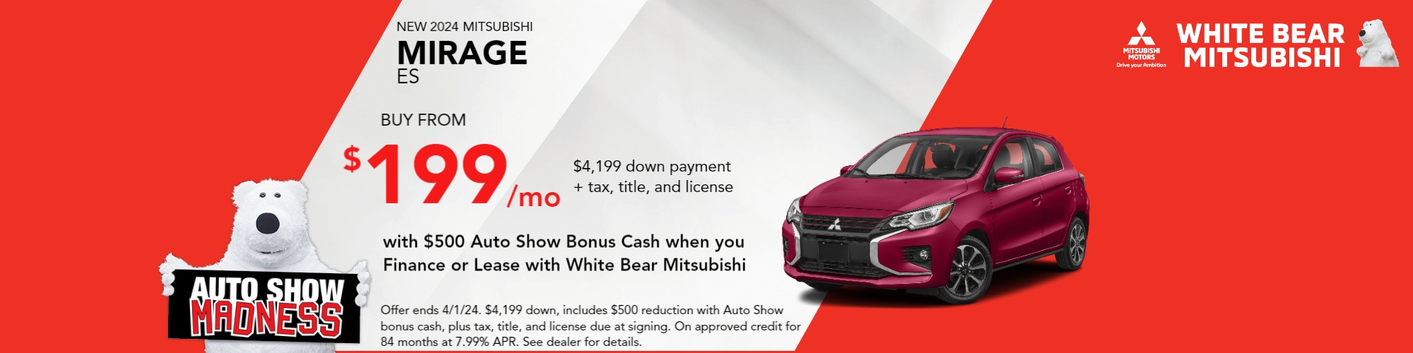 Monthly specials white bear mitsubishi