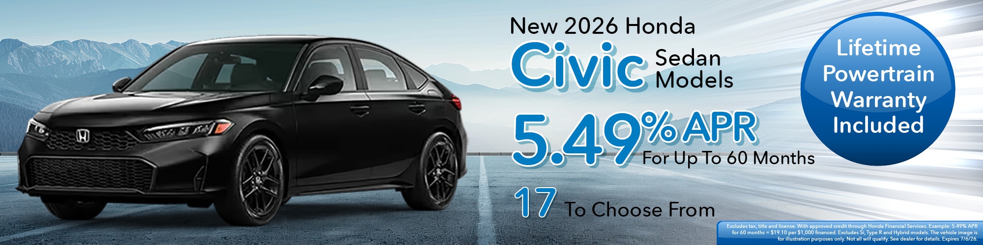 2026 Honda Civic Finance Offer | White's Auto Mall Honda