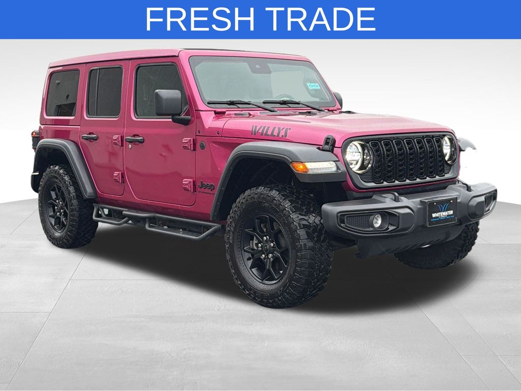 Used 2024 Jeep Wrangler 4-Door Willys with VIN 1C4PJXDG3RW331631 for sale in Saint Charles, Minnesota