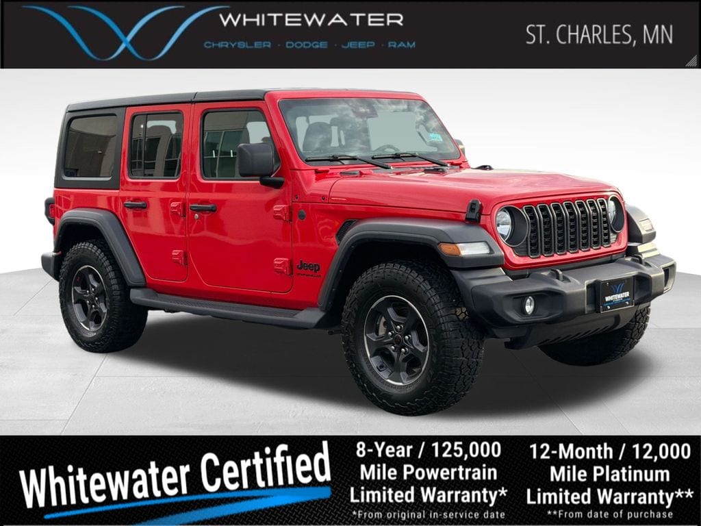 Used 2024 Jeep Wrangler 4-Door Sport S with VIN 1C4PJXDG6RW269139 for sale in Saint Charles, Minnesota