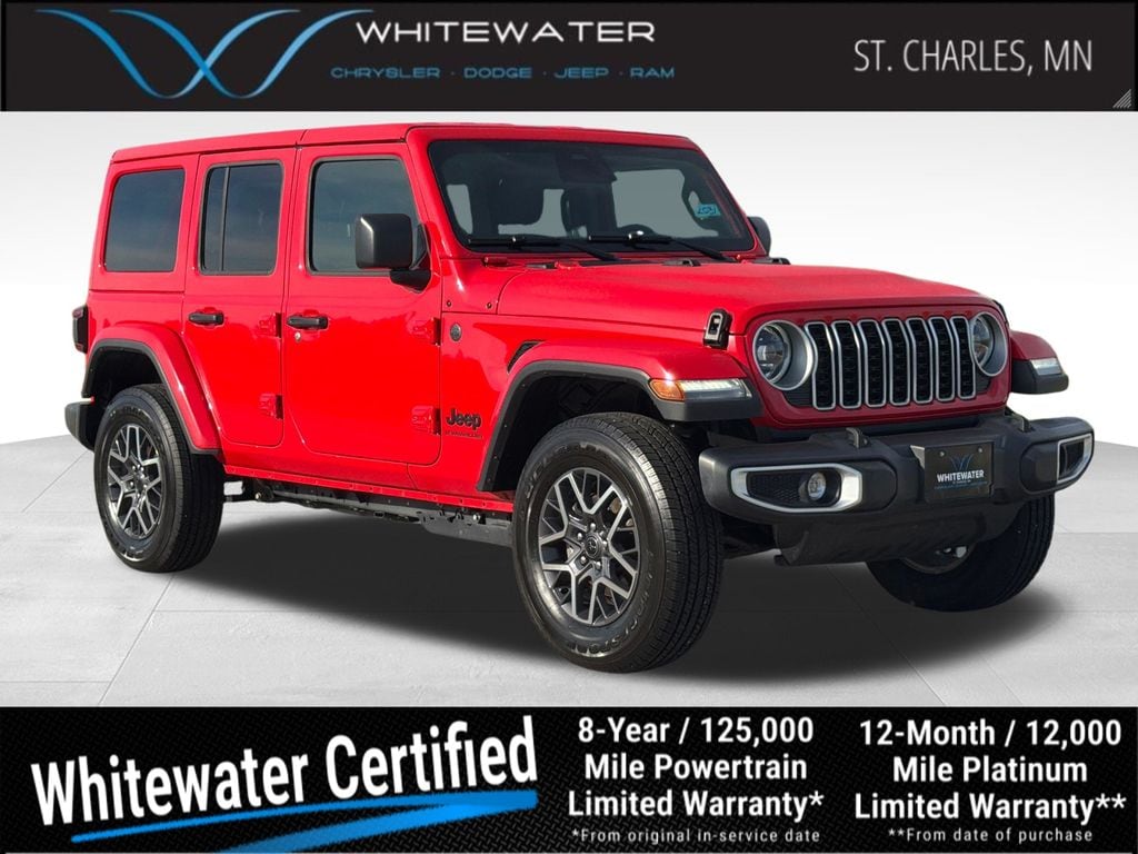 Used 2026 Jeep Wrangler 4-Door Sahara with VIN 1C4PJXENXTW253711 for sale in Saint Charles, Minnesota