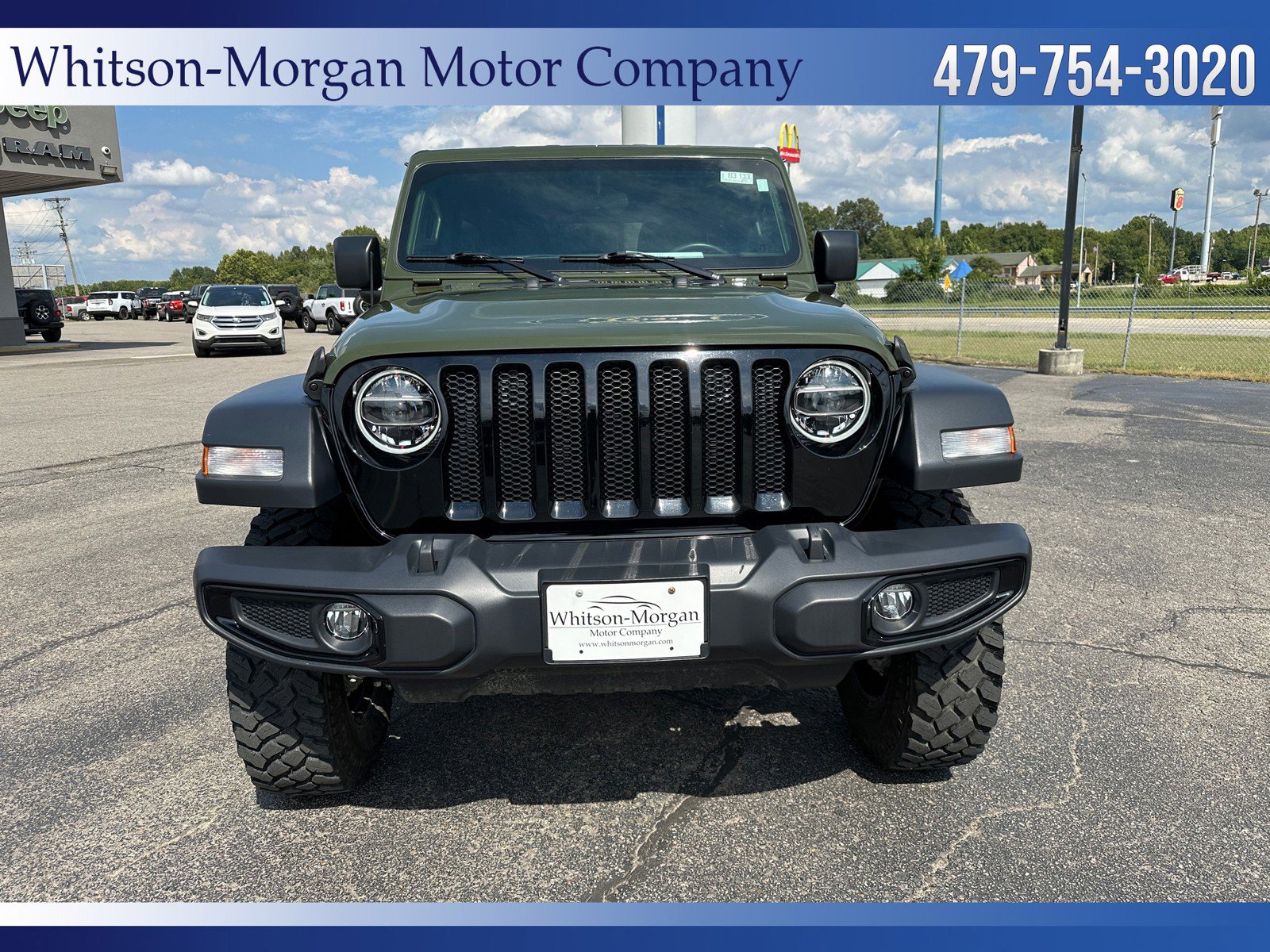 Used 2020 Jeep Wrangler Unlimited Willys with VIN 1C4HJXDG1LW333647 for sale in Clarksville, AR