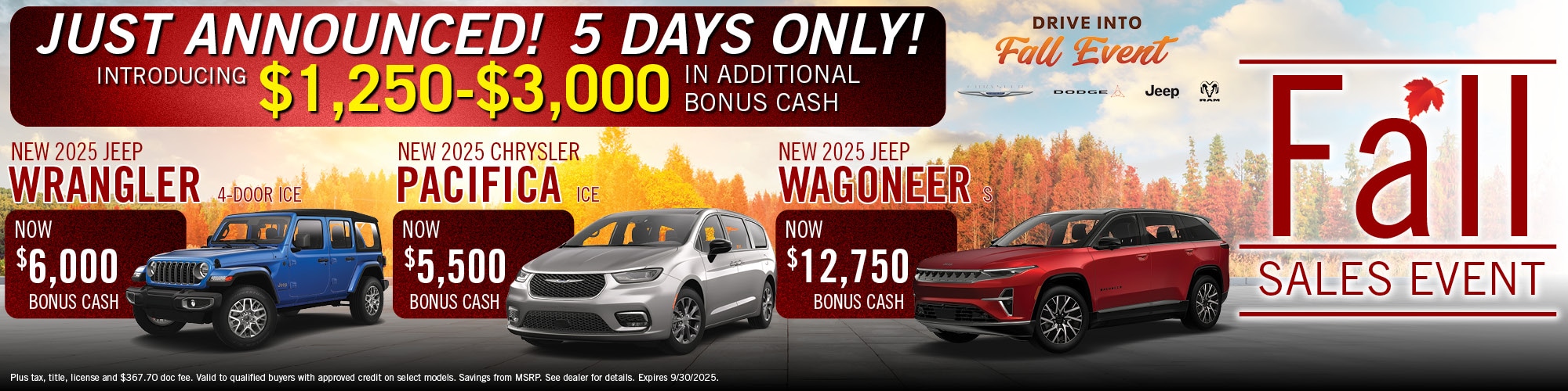 2025 Jeep Wrangler & Wagoneer, Chrysler Pacifica Sale | Wickstrom CDJR