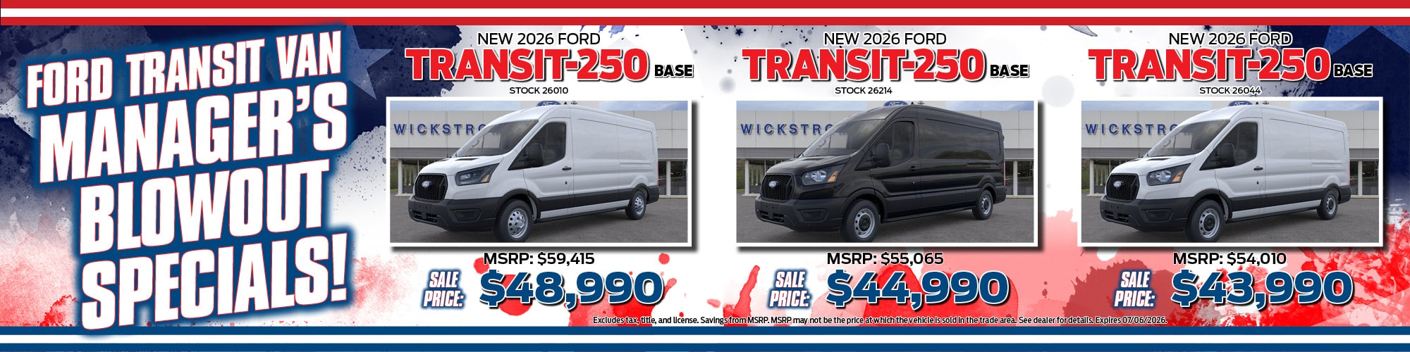 2026 Ford Transit Van Offer | Wickstrom Ford