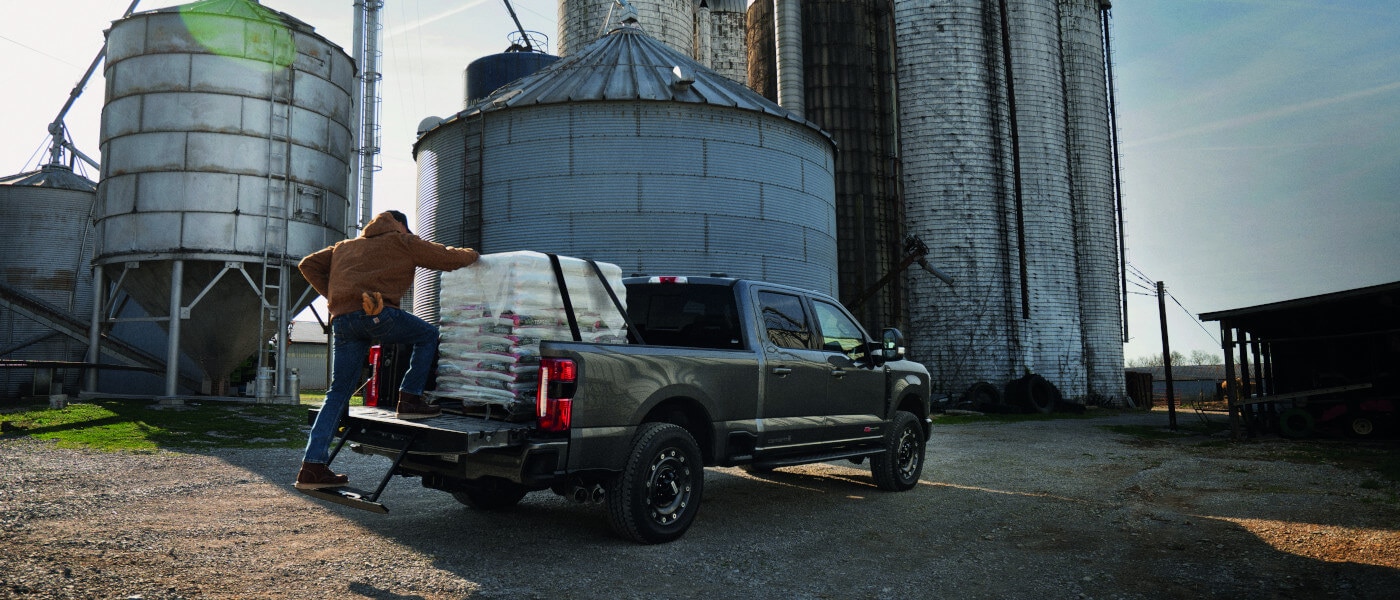 2027 Ford Super Duty with cargo in bed