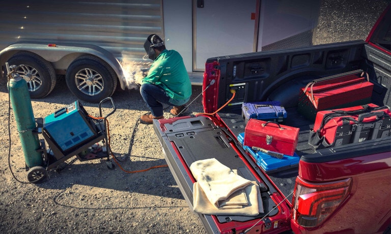 2026 Ford F-150 with bed powering welding equipment