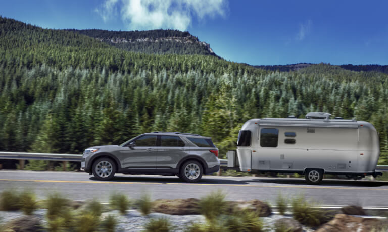 2026 Ford Explorer towing an RV