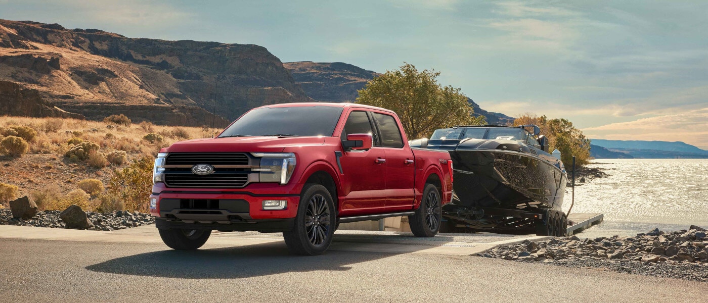 2026 Ford F-150 pulling a boat from the water