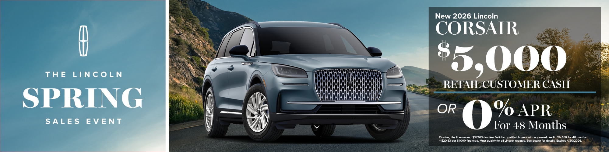 2026 Lincoln Corsair Finance or Customer Cash Offer | Wickstrom Lincoln