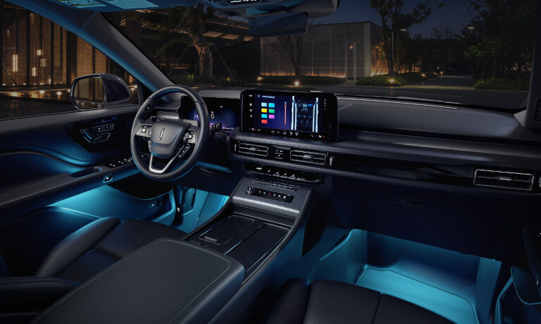 2026 Lincoln Aviator interior front seats and lighting