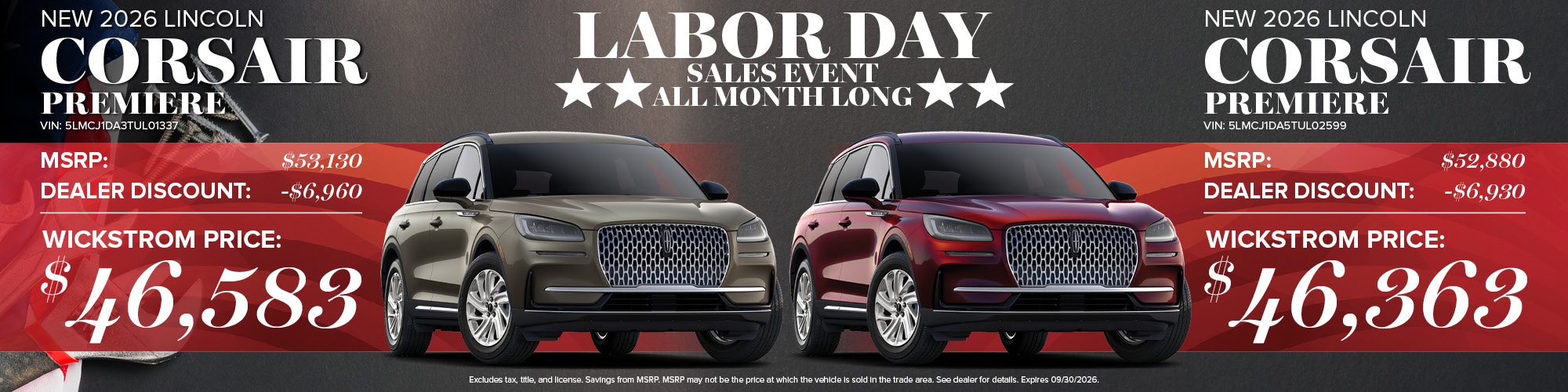 2026 Lincoln Corsair Special Offer | Wickstrom Lincoln