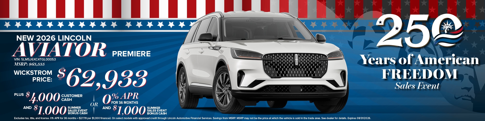 2026 Lincoln Aviator Special Offer | Wickstrom Lincoln