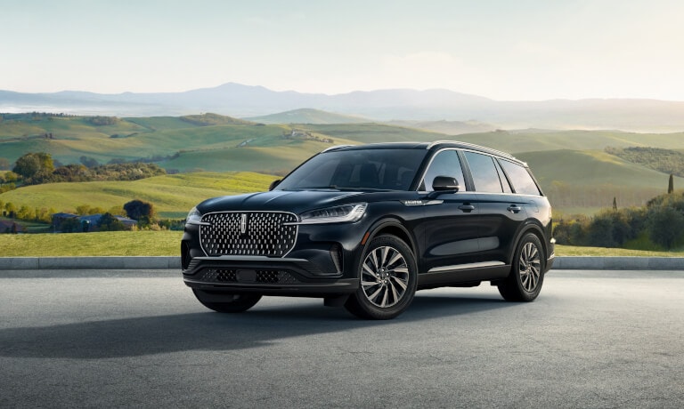 2025 Lincoln Aviator parked in hills